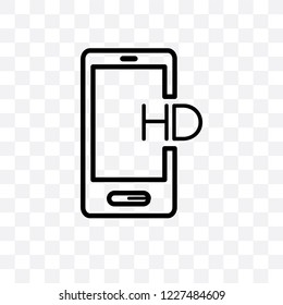 Online movie vector linear icon isolated on transparent background, Online movie transparency concept can be used for web and mobile