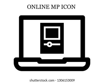 online Mp player icon. Editable online Mp player icon for web or mobile.