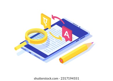 Online multi language translator app. Multilingual communication isometric concept. Vector illustration.