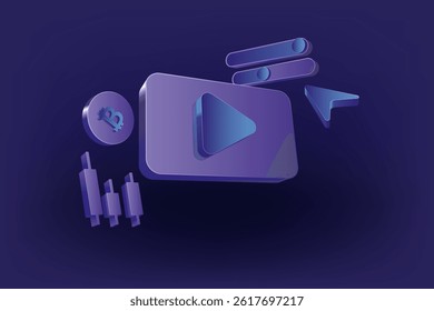 Online multimedia concepts for banner, presentation, poster and website advertising. 3d vector illustration