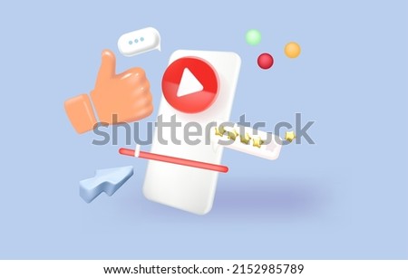 Online multimedia concepts for banner, presentation, poster and website advertising. 3d vector illustration