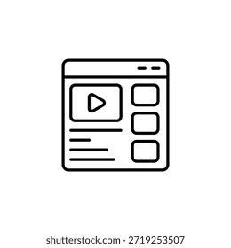 Interfaz de diseño de contorno de ventana de plataforma multimedia en línea