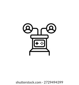 Consola de juegos multijugador en línea con Perfiles de jugador conectados Icono de contorno
