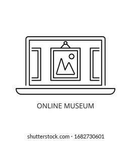 Online museum icon line style