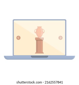 Online Museum Vase Icon Cartoon Vector. 3d Video. Virtual Tour