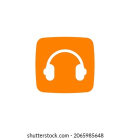 Online music app with headphone icon vector logo design