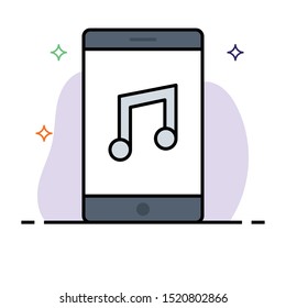 online music colour line vector icon
