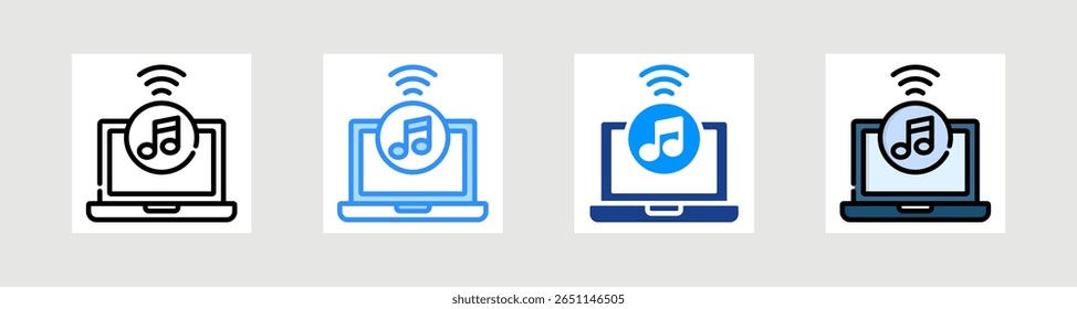 Online Music Icon Collection Set Multiple Style