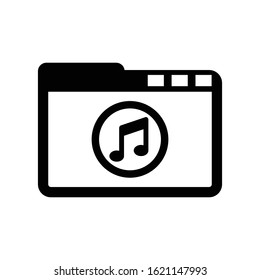 Online music icon vector graphics