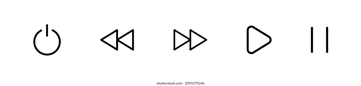 Online music player vector buttons.