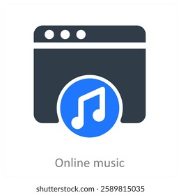 Online Music and sound icon concept