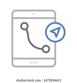 online navigation colour line vector icon