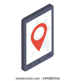 Online navigation icon in isometric design.