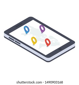 Online navigation icon in isometric design.