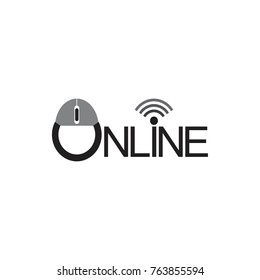 ONLINE network logo design vector