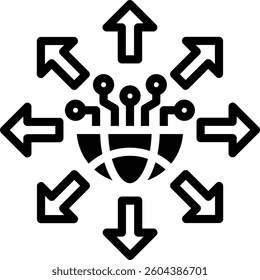 Online Networking Icon Glyph Vector Illustration