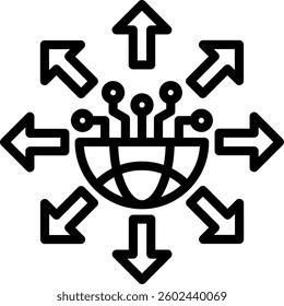 Online Networking Icon Line Vector Illustration