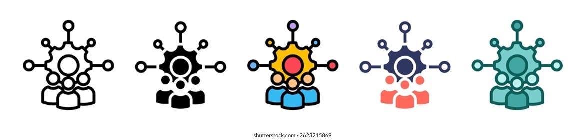 Online Networking Icon Multiple Vector Illustration