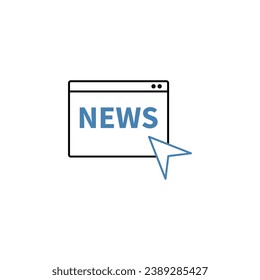Online news concept line icon. Simple element illustration. Online news concept outline symbol design.