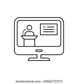 Online news icon line style isolated on white background. Vector illustration