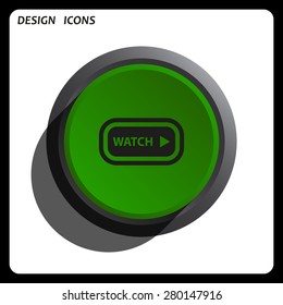 of online news. icon. vector design Green Start button, forward, to continue. Flat design style.