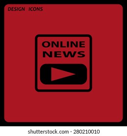 of online news. icon. vector design. Flat design style 