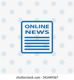 of online news. icon. vector design background with snowflakes