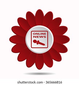of online news icon, vector illustration. Flat design style