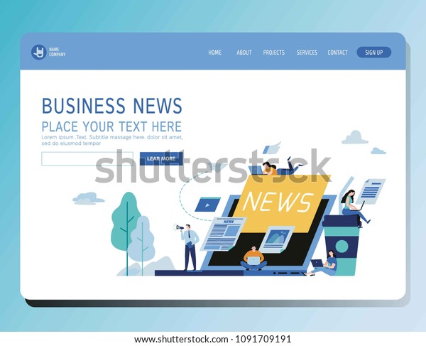 online news update vector illustration modern stock vector design announcements online