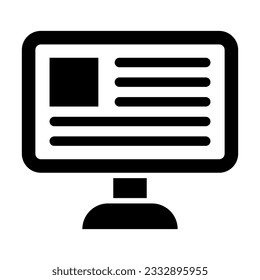 Online News Vector Glyph Icon For Personal And Commercial Use.
