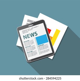 Online News Vector illustration. Flat computing background. EPS10