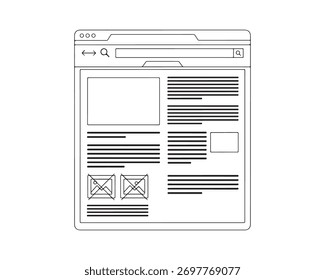 Online news website layout for web development