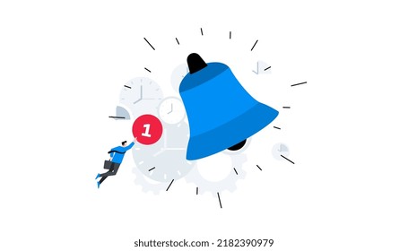 Online notification. New incoming message. Mobile announcement. Office planning. Animation ready duik friendly flat vector illustration.