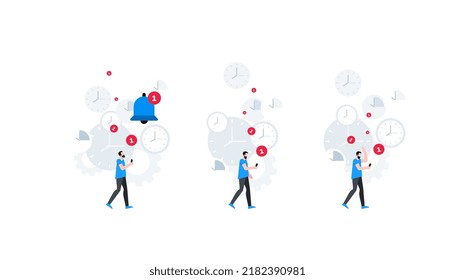 Online notification. New incoming message. Mobile announcement. Office planning. Animation ready duik friendly flat vector illustration.