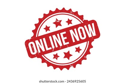 Online Now Rubber Stamp Seal Vector