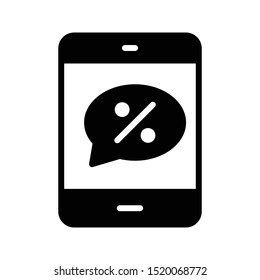 online offer glyph flat vector icon