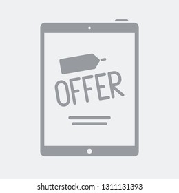 Online offer on tablet