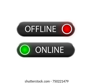Online and offline Indicators. Panel with green and red indicators