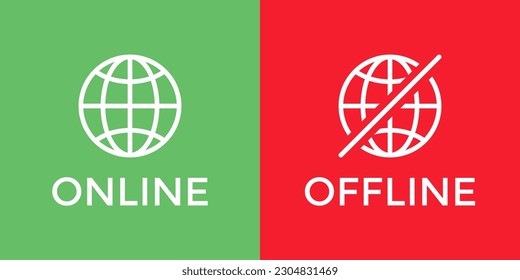 Online and offline internet icon vector. On and off network symbol concept