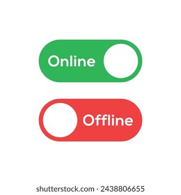 Online offline switch icon vector. On off slider concept. Online and offline button sign.