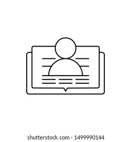 Online open book user icon. Element of user experience icon