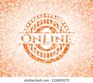 Online orange mosaic emblem