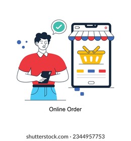 Abstrakter Concept-Vektor für Online-Bestellung in einer Stockillustration mit Flachstil