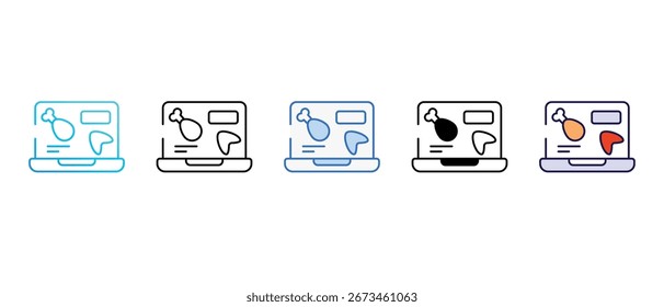 Diseño de icono de App de pedidos en línea con fondo blanco Ilustración de stock
