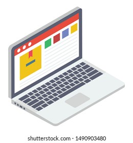 Online order booking icon isometric design.