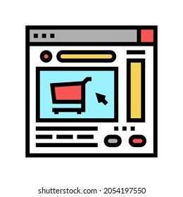 Online-Bestellung Farbe Symbol Vektorgrafik. Online-Bestellzeichen. einzelne Symbolillustration