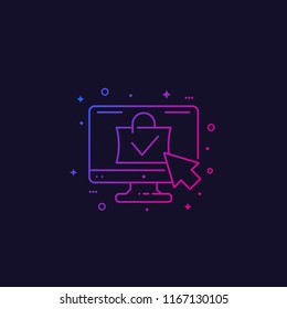 online order, e-commerce icon, line style vector