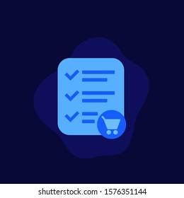 online order, e-commerce and shopping icon, flat vector