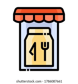 Online order filled outline style. Food Delivery Icon design for application, website, poster, printing.