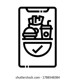 Online order filled outline style. Food Delivery Icon design for application, website, poster, printing.